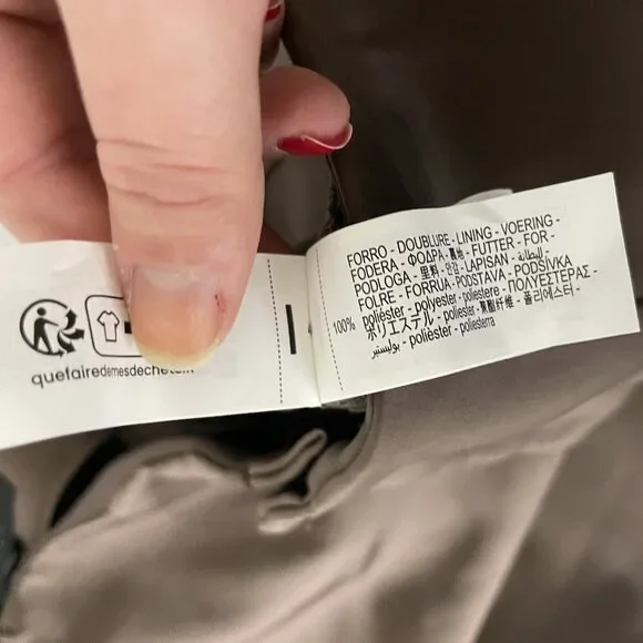 Zara Womens High-Waist Satin Trouser Large Chocolate Brown Wide Leg 1255/528 NWD - Picture 14 of 16